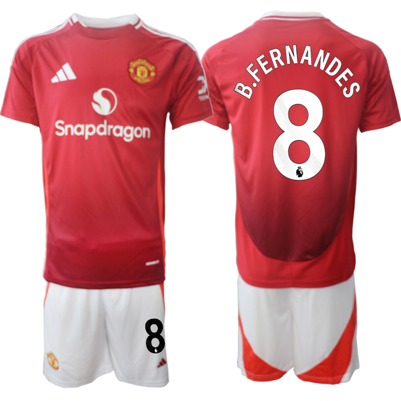 Men 2024-2025 Club Manchester United home Red #8 Soccer Jersey->manchester united jersey->Soccer Club Jersey